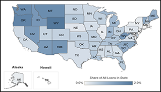 Duty to Serve 2018 Single Family Dashboard map of United States