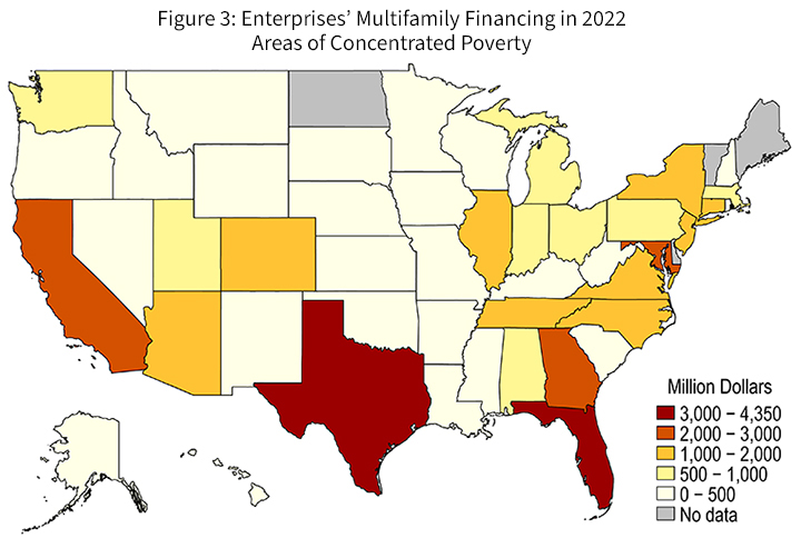 Figure 3: Enterprises Multifamily Financing in 2022 Areas of Concentrated Poverty