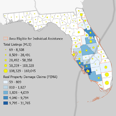 analyzing case study data Figure 1: Hurricane Ian’s path through Florida in 2022
