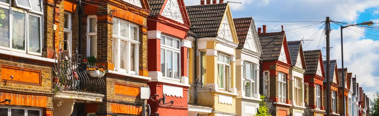 rows of townhomes