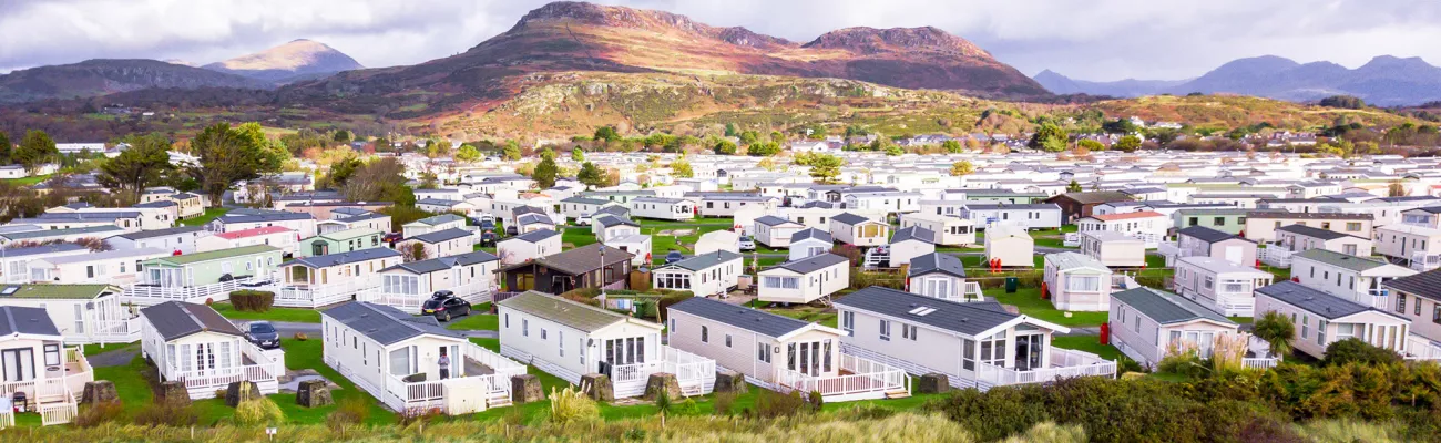 Manufactured Homes with Mountain in the background