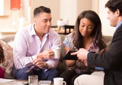 Ethnic couple and broker